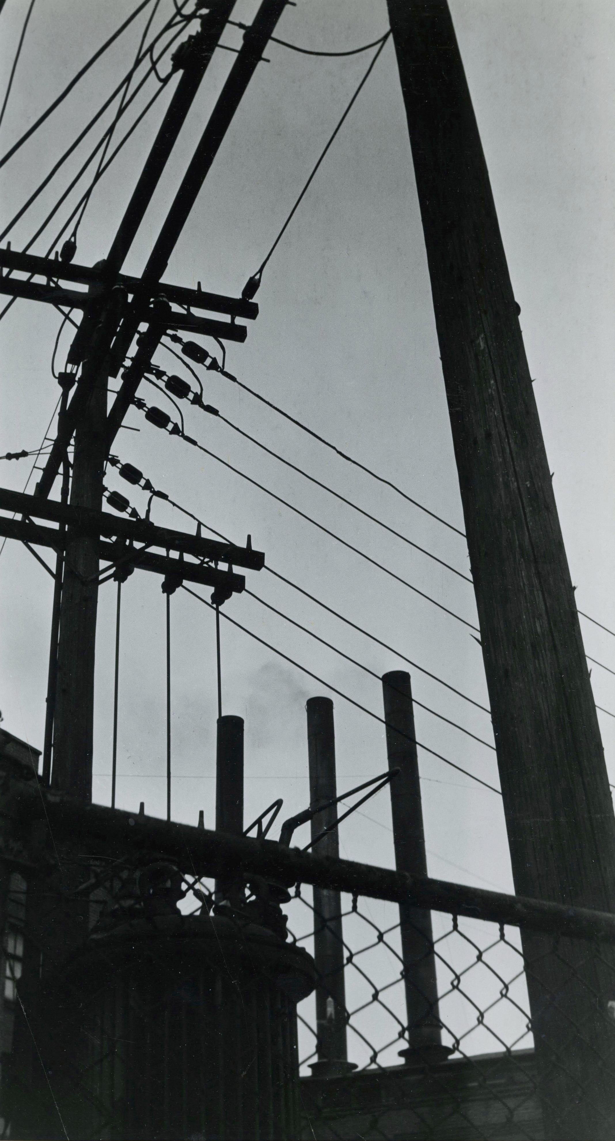 untitled abstraction (Electrical Wires) - Gray Abstract Photograph by Raphael Gleitsman