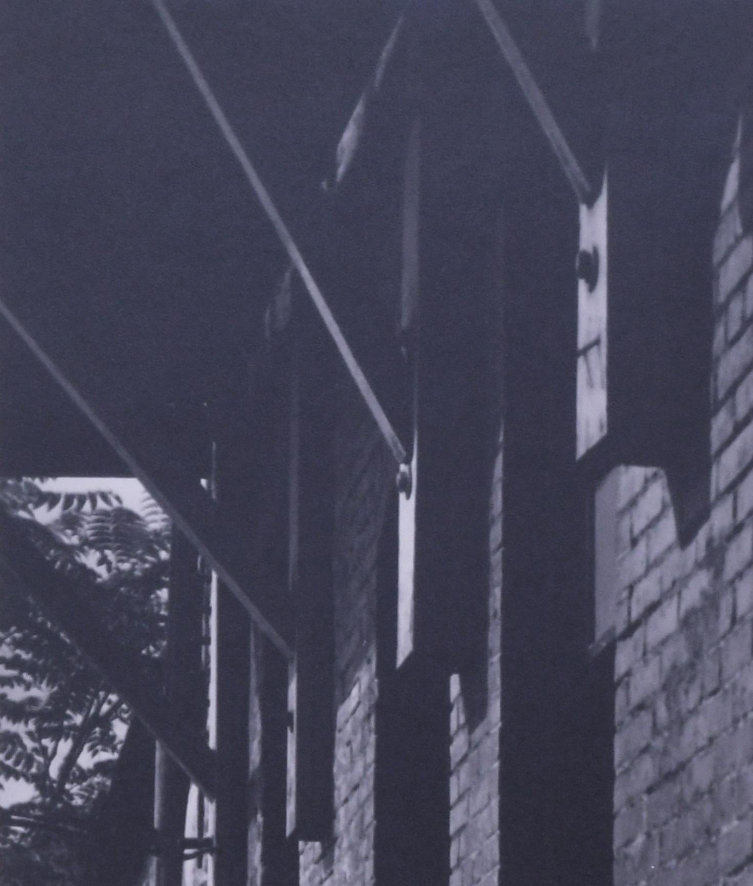 untitled (study of shadows and brick building) - American Modern Photograph by Raphael Gleitsman
