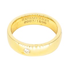 Raphael Leon, bague jonc en or 14 carats avec diamants de 0,05 carat