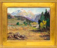 Colorado Landscape, Rocky Mountains in Autumn, 20th Century Oil Painting