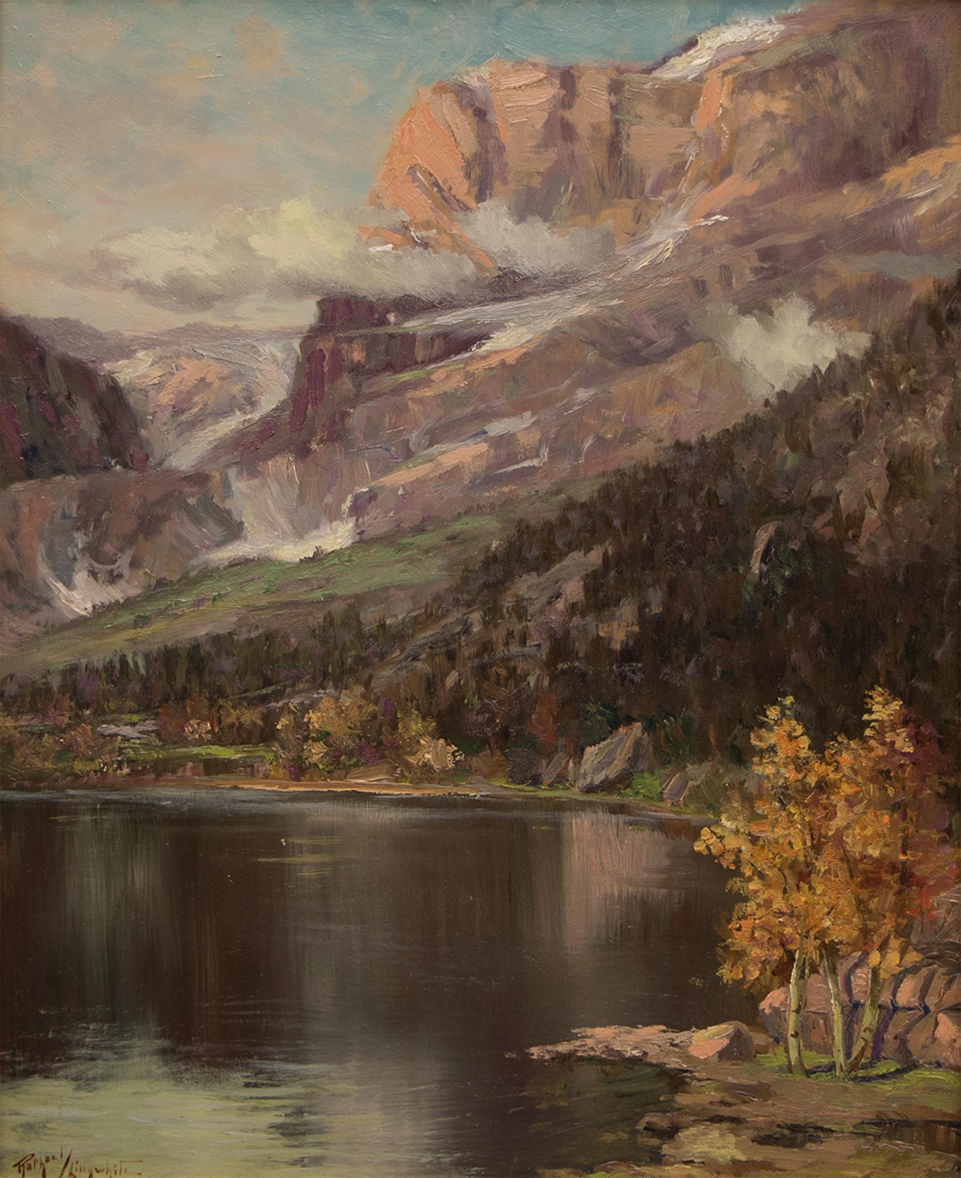 Untitled (Mountain Lake in Autumn) - Painting by Raphael Lillywhite