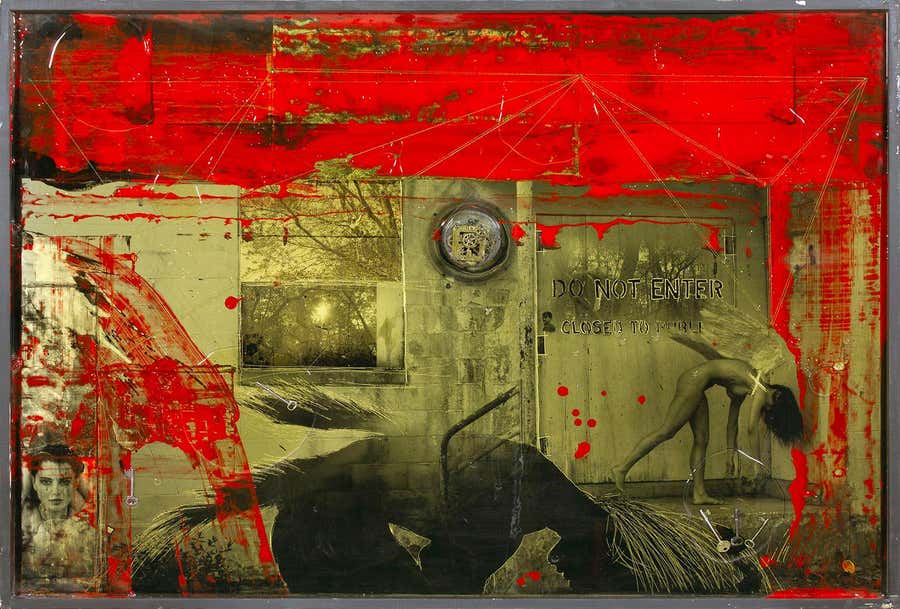"Per Sempre" archival print and mixed media encased in resin artwork by Mazzucco