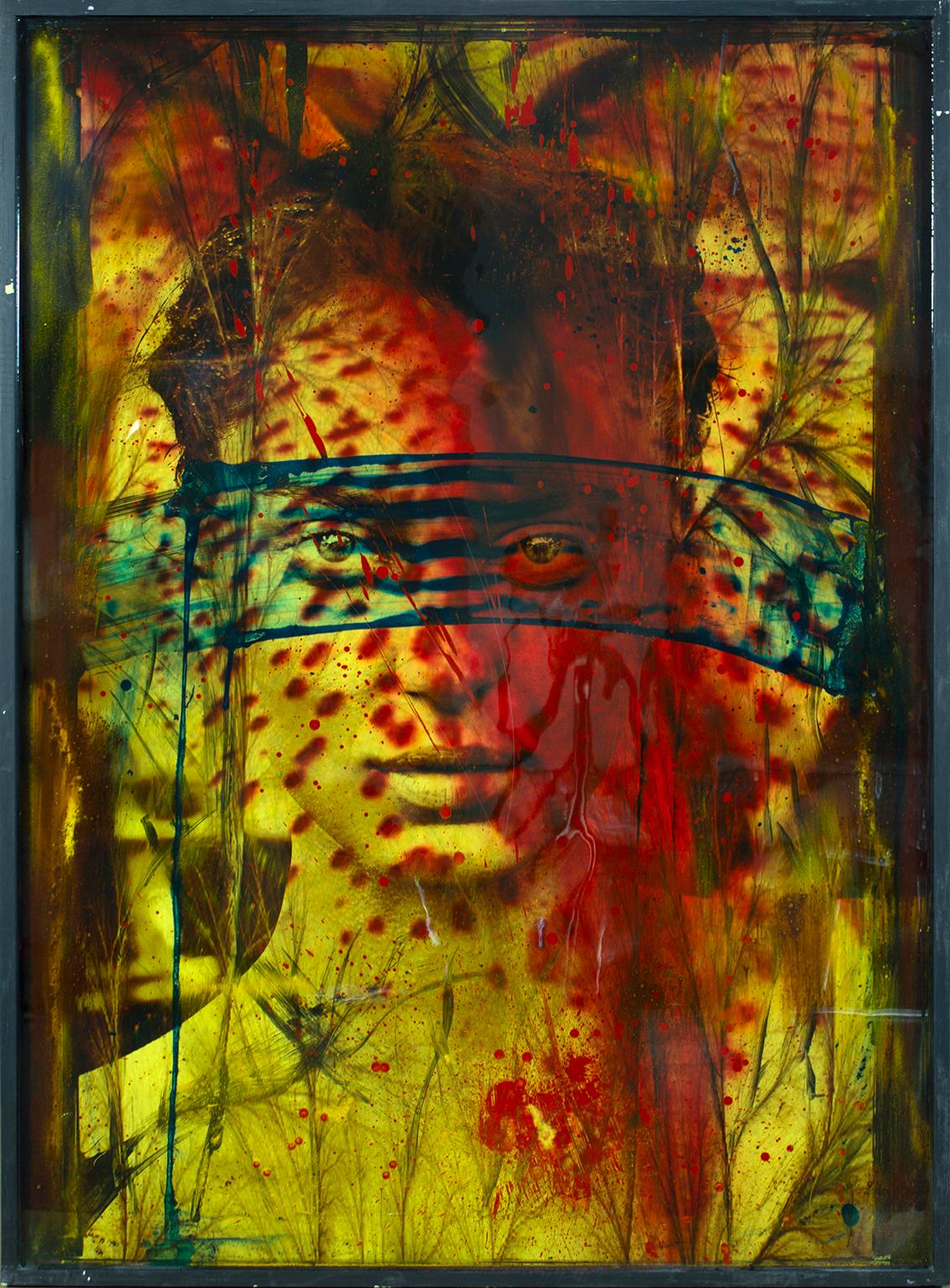 Raphael Mazzucco Portrait Print - "Catrinel Ultima Estate" archival print and mixed media in resin by Mazzucco