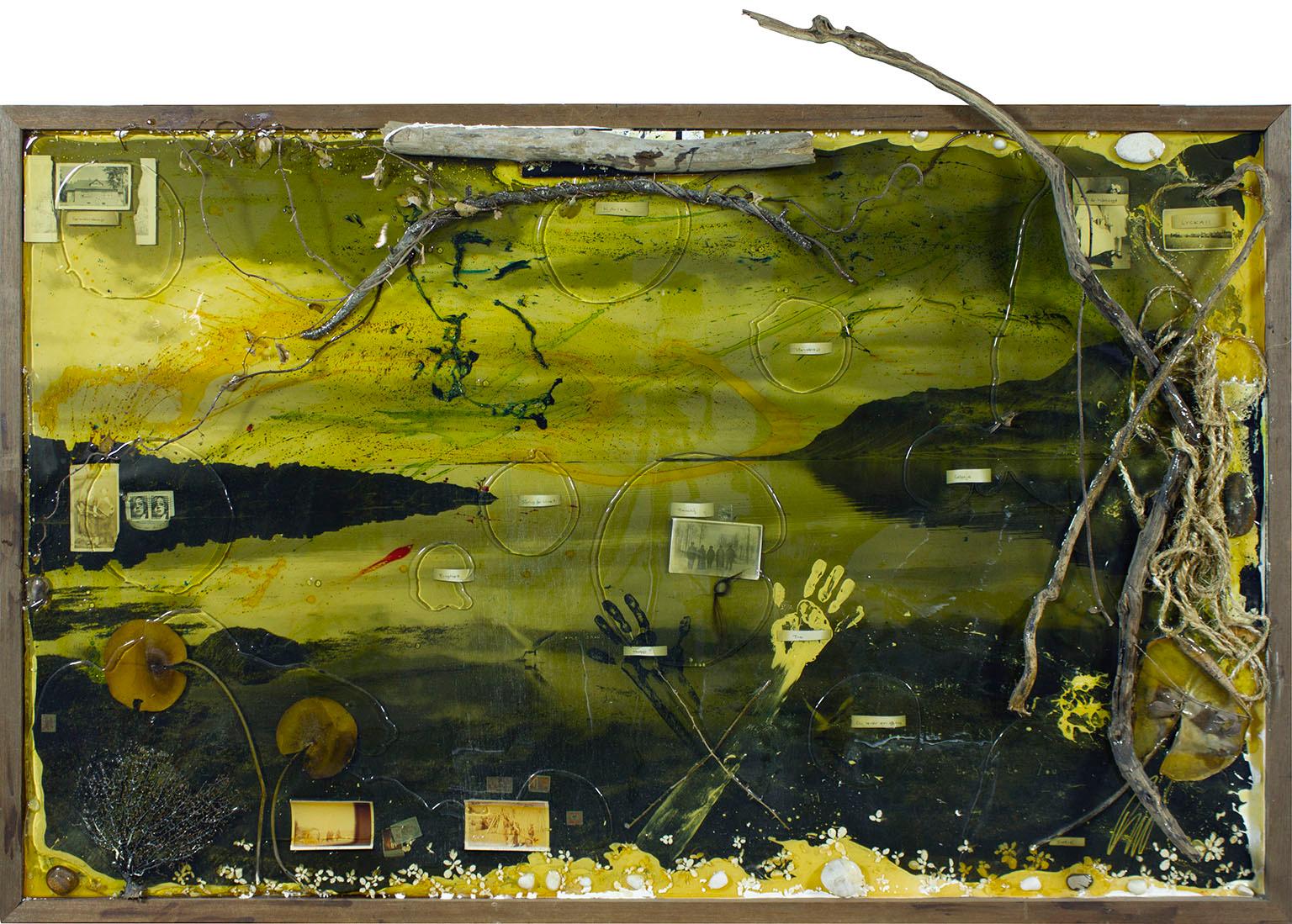 Raphael Mazzucco Landscape Print - "Lost" by Mazzucco - C-print, oil paint and mixed media encased in resin 