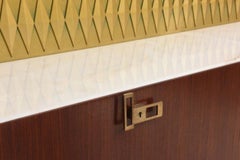 Raphael Midcentury French Modern Mahogany, Bronze and Brass Bar Cabinet