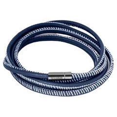 Raphael Mini Pop 1M Social Distancing Bracelet in Blue Leather, Size L