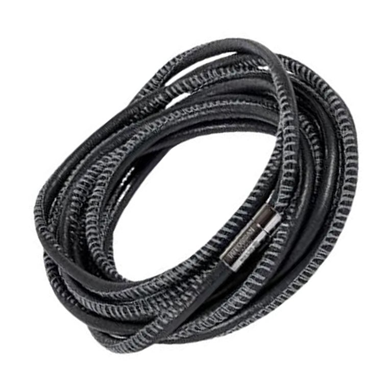 Raphael Mini Pop 2M Social Distancing Bracelet in Black Leather, Size XL