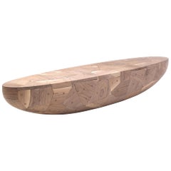 Raphael Navot Poh Patchwork Oval Hemisphere Bench in Walnut by Cappellini