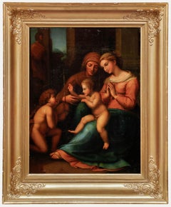Raffaello - Olio su tela del XIX secolo con cornice, La Madonna dell’Amore Divino