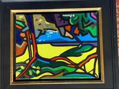 20th century Abstract French beach seaside landscape