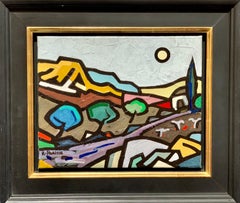 20th century Abstract French mountain river landscape