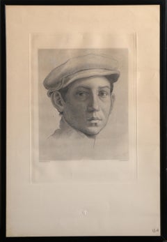 Portrait d'un jeune homme, gravure des maîtres anciens d'après Raphael Sanzio da Urbino