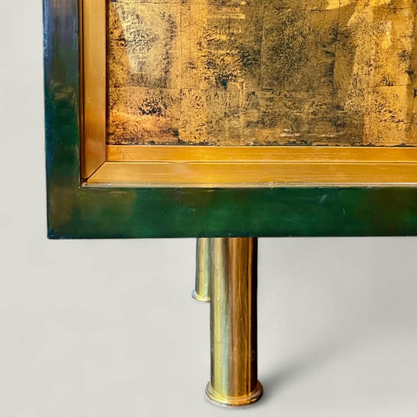 Raphaël Raffel (1912-2000) Mobile bar in lacca Beka verde e nera, circa 1950 in vendita 3