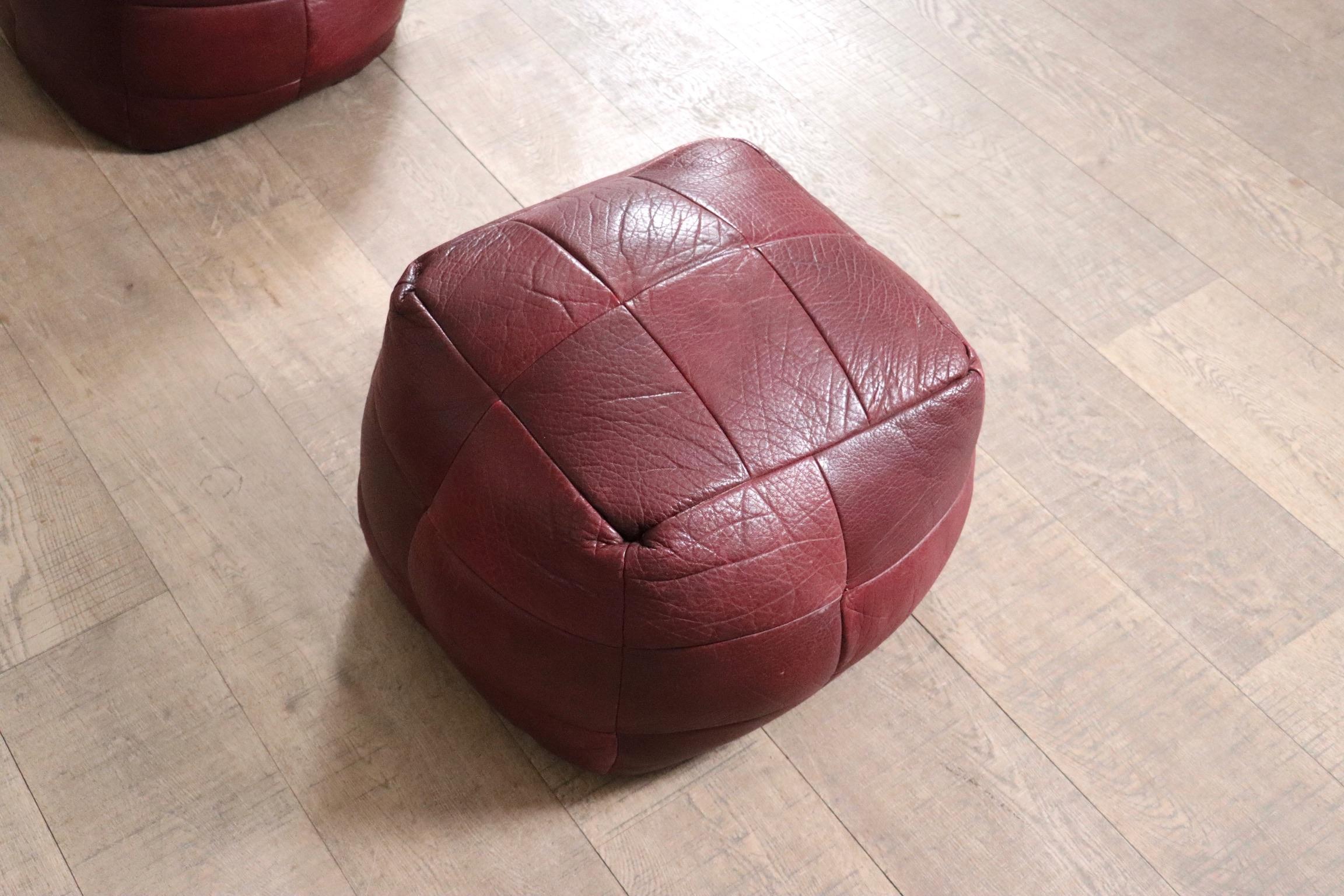 Raphael Raffel Leather Lounge Sofa Honore Paris 1970s 4