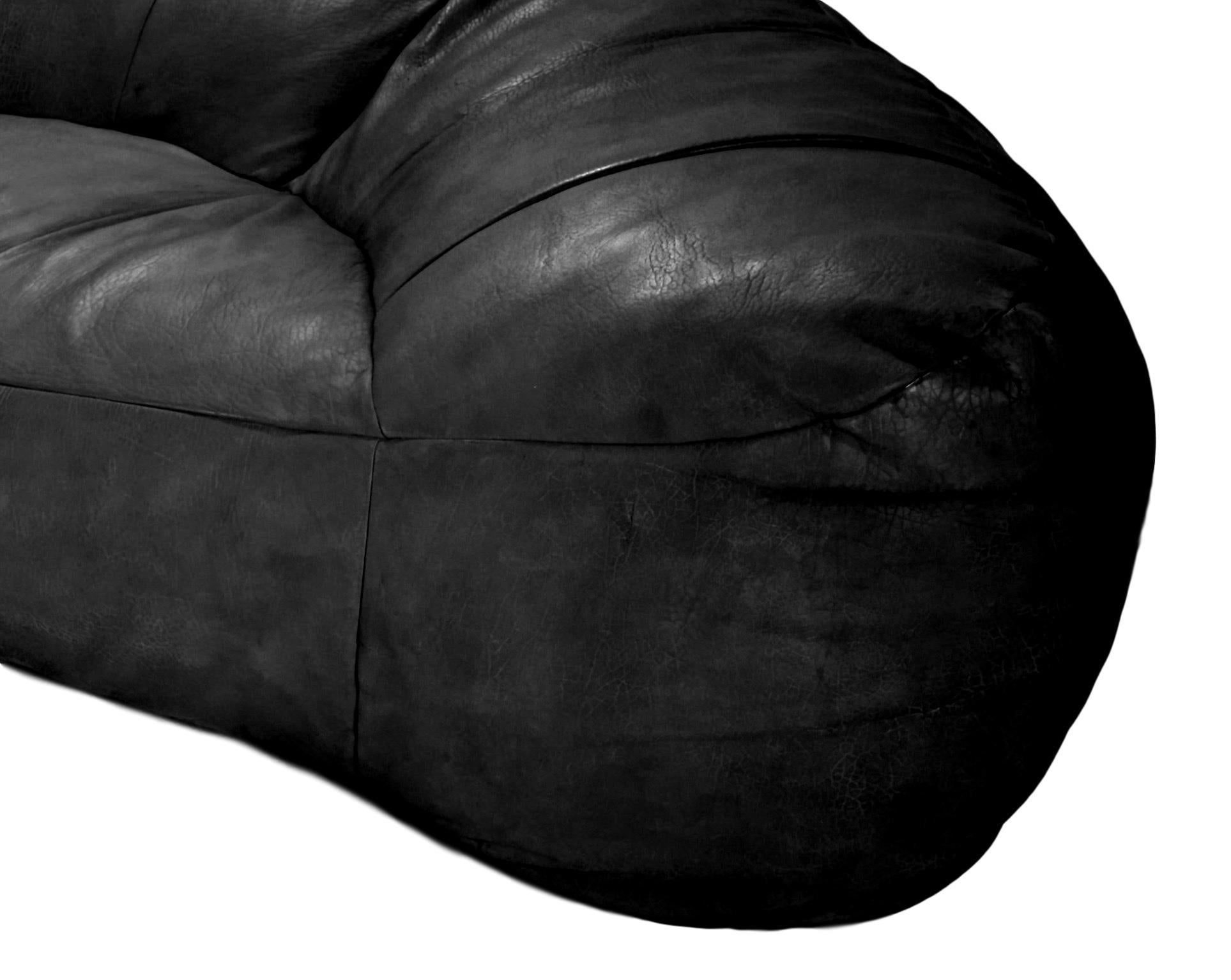 Raphael Raffel Leather Sofa In Good Condition In Los Angeles, CA