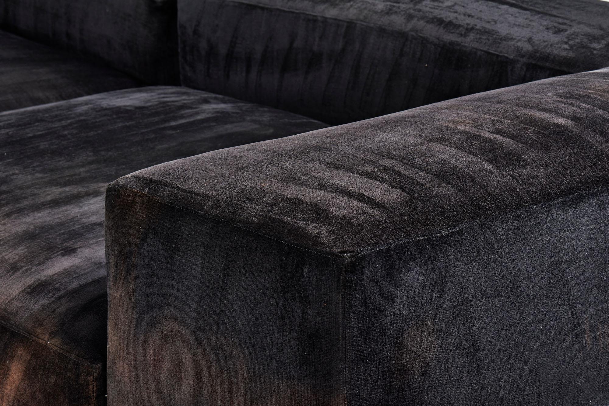Raphael Raffel Monumental Black Sofa, 1980 1