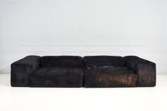 Raphael Raffel Monumental Black Sofa, 1980