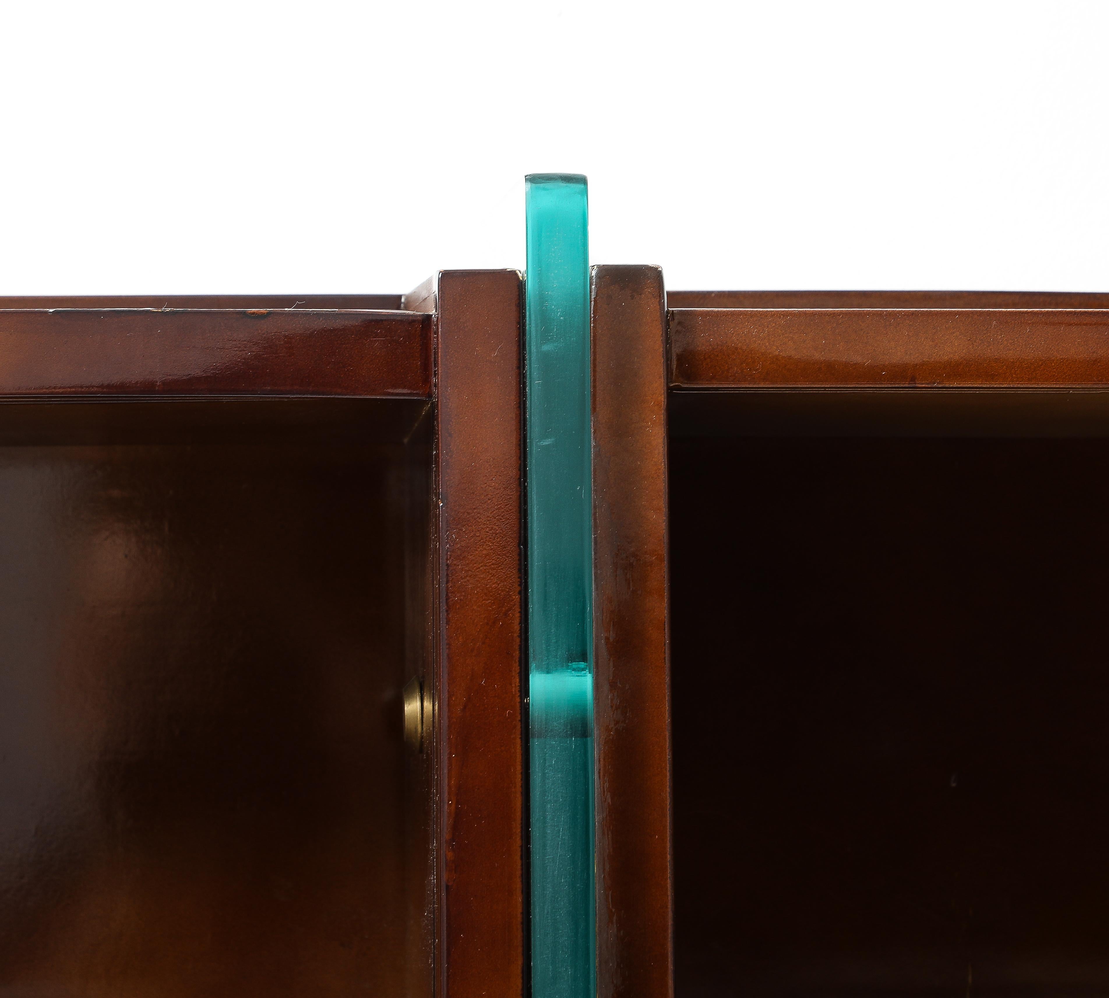 Raphael Raphel Bookcase in Lacquered Wood & Glass, France 1950's For Sale 6
