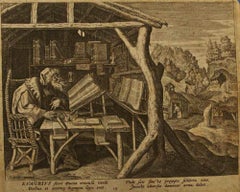 Evagrius - Original Etching After Raphael Sadeler - 1600 ca.