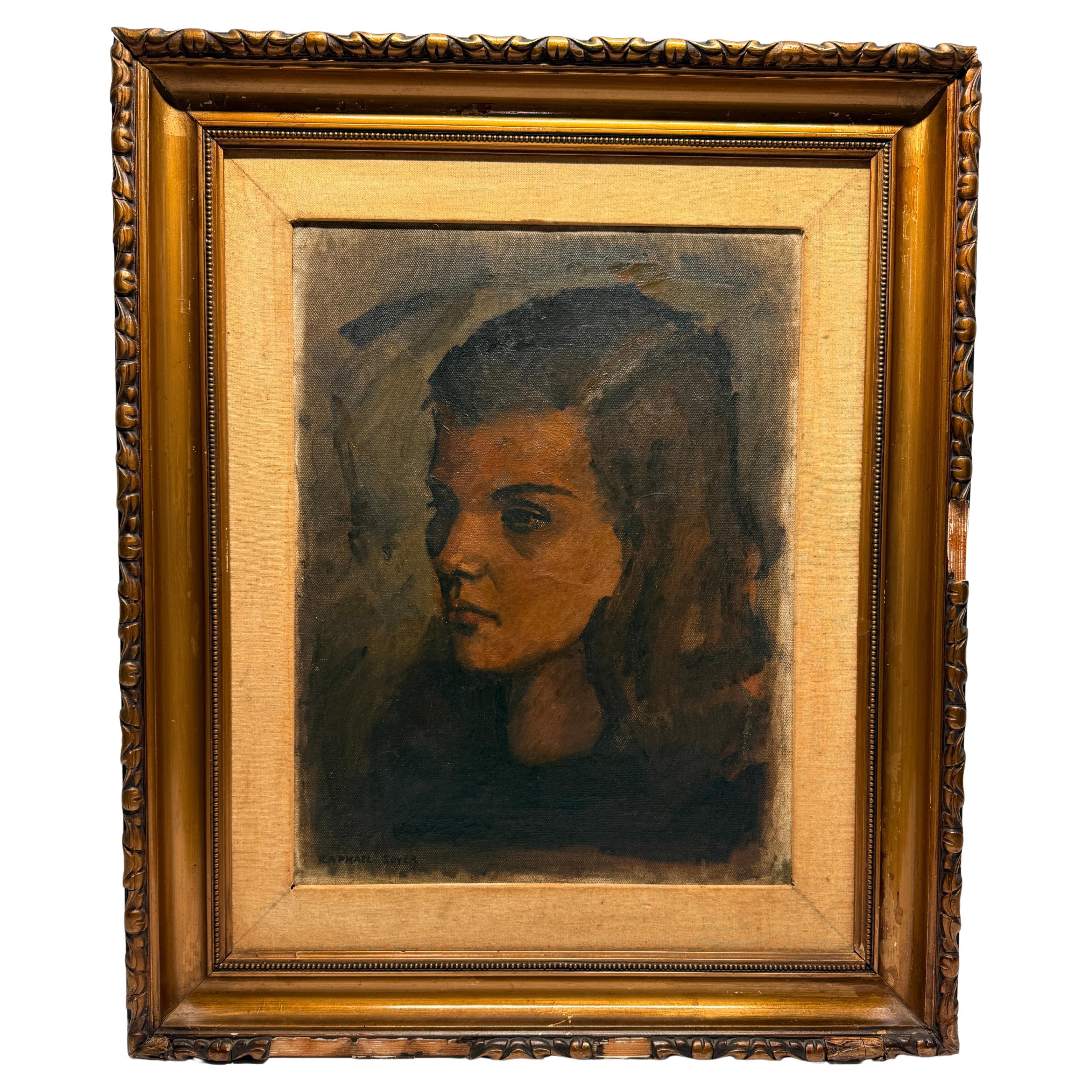 Raphael Soyer (americano, 1899-1987) Ritratto di giovane donna, anni '40 circa