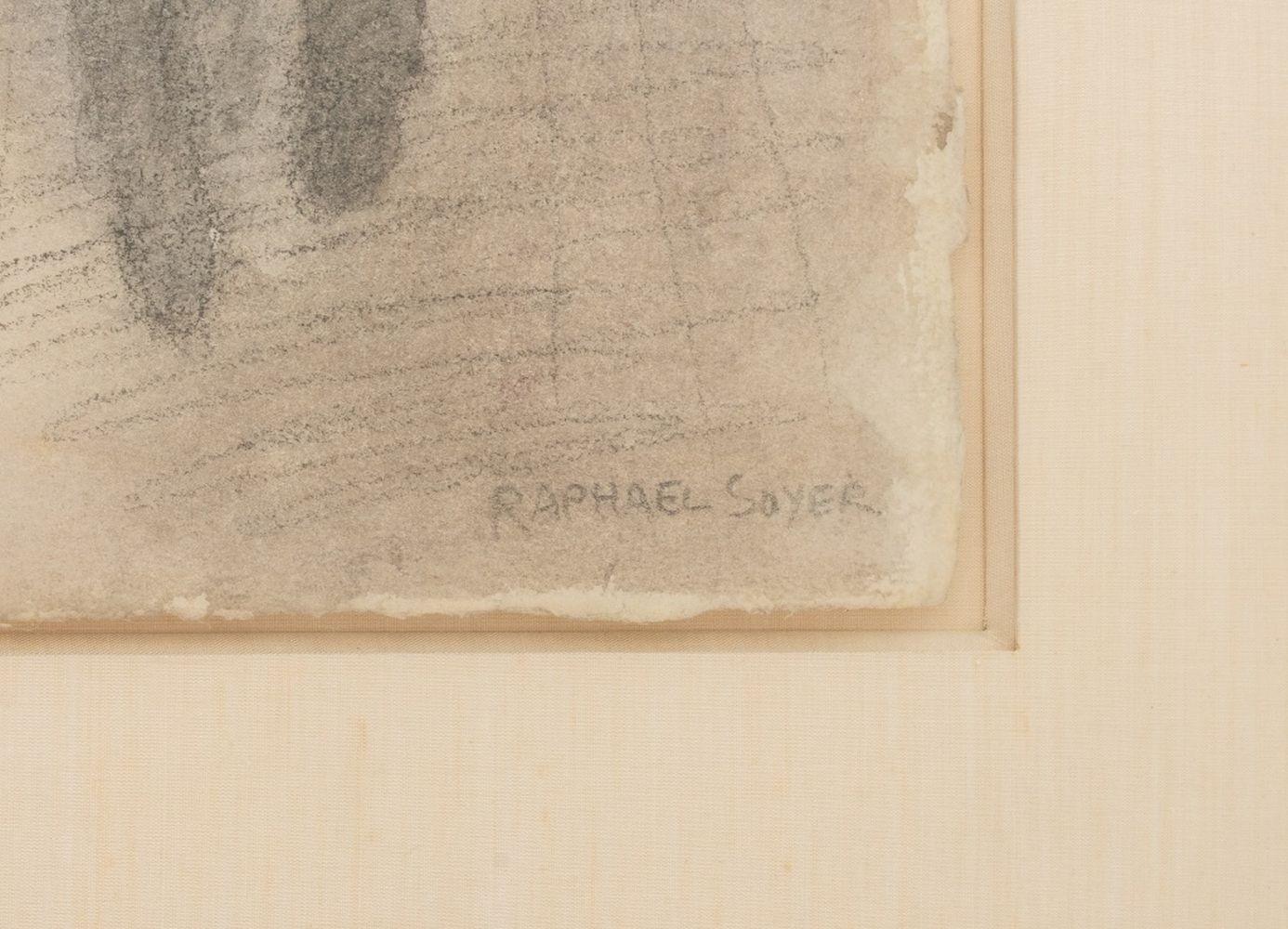 Raphael Soyer (American, 1899-1987), Figural Narrative, Mixed Media on Paper, signed in pencil lower right, wood frame. Image: 22