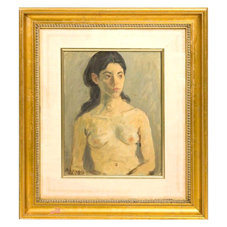 Raphael Soyer Nude Oil Painting For Sale