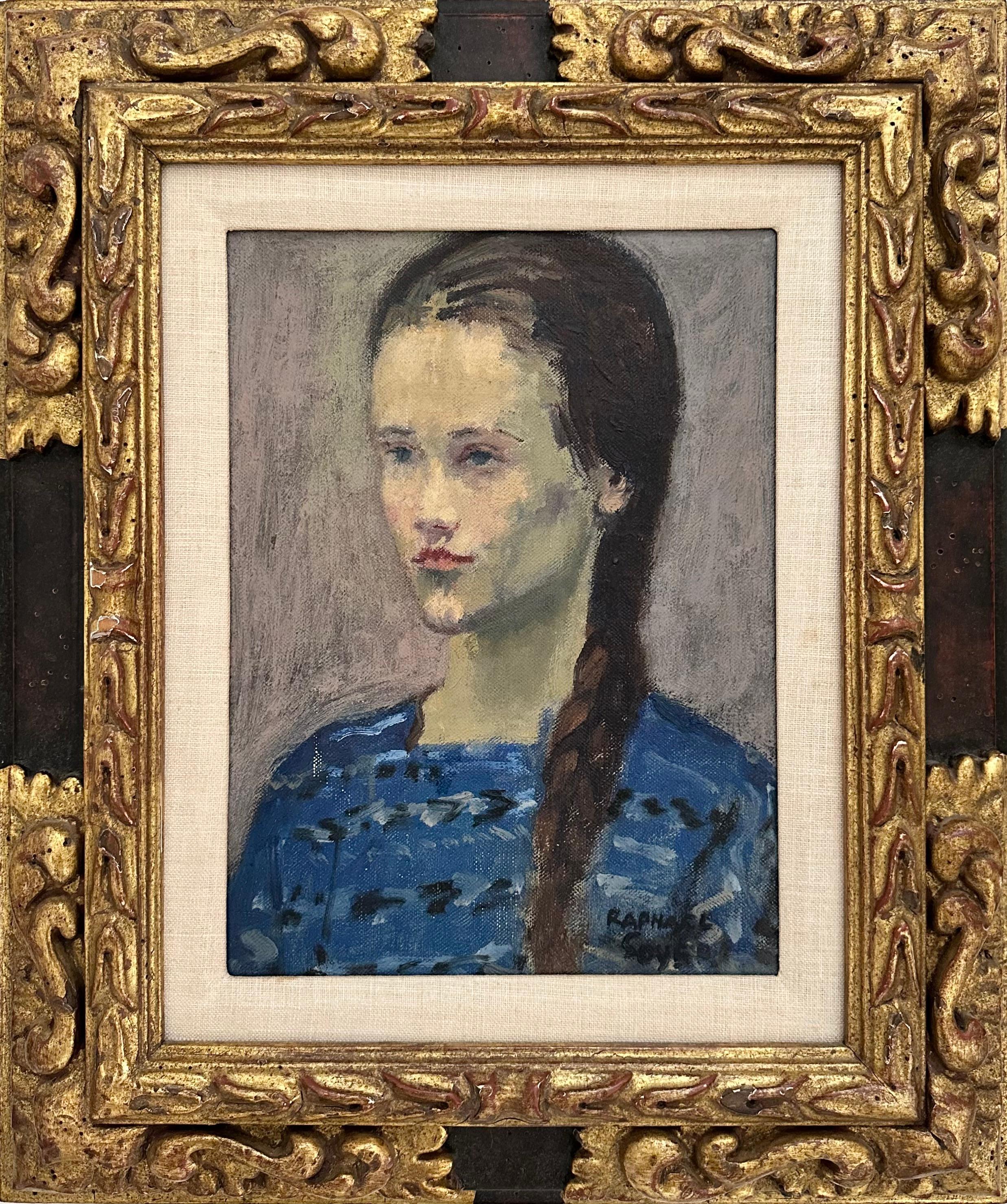 Girl with Braided Hair, Raphael Soyer For Sale 1