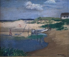 "Hampton Bay" Raphael Soyer, Paesaggio americano, Costa orientale, Cielo, Spiaggia