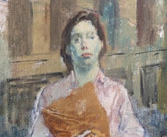 Mujer en la calle, pintura al óleo de Raphael Soyer