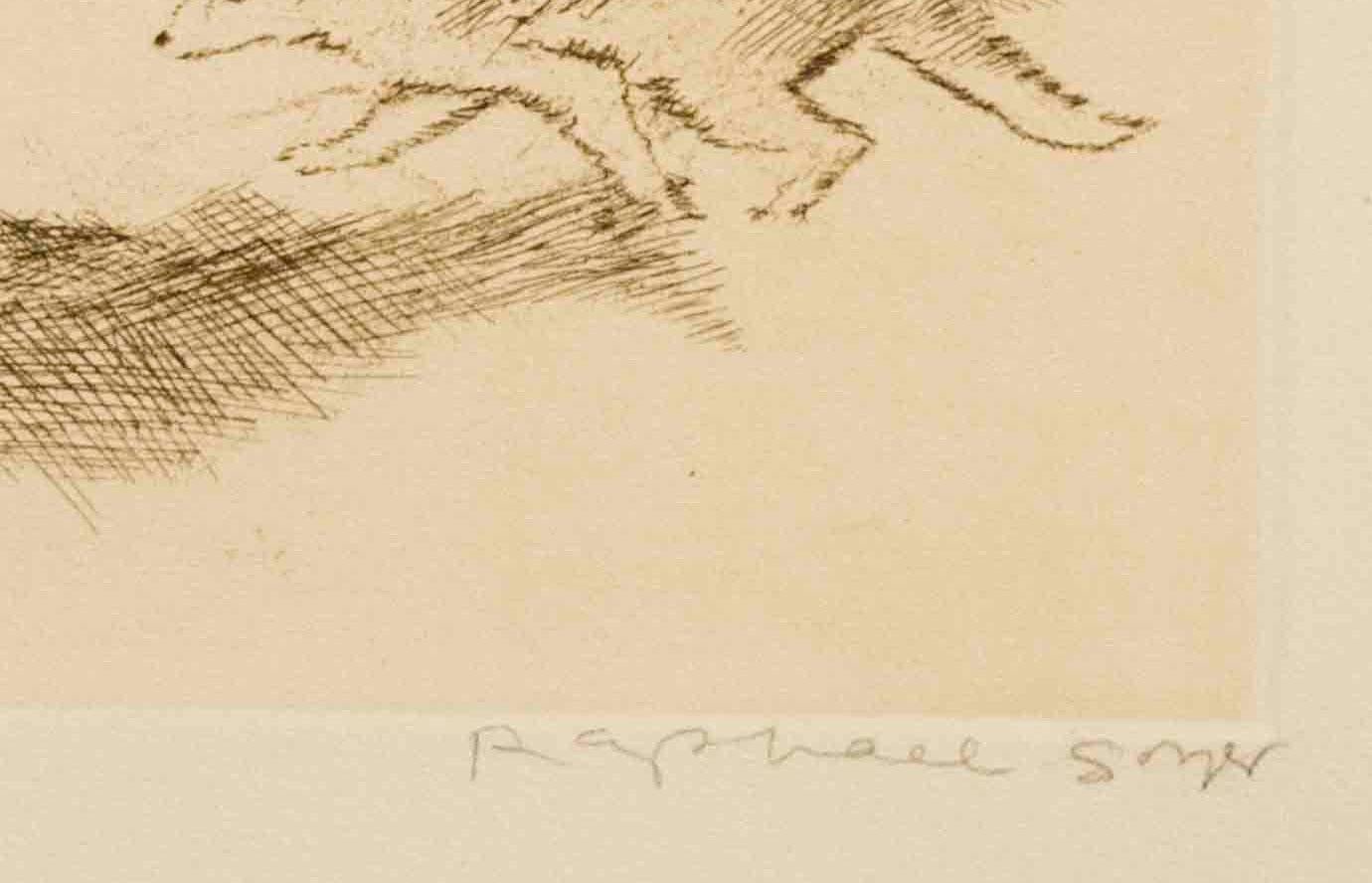 Cette pièce présente un intérêt particulier car j'aime à penser qu'elle illustre l'œuvre littéraire de son père. Le père de Raphaël Soyer est le célèbre érudit hébraïque Abraham Soyer, auteur des Aventures de Yemima - une douce série d'histoires