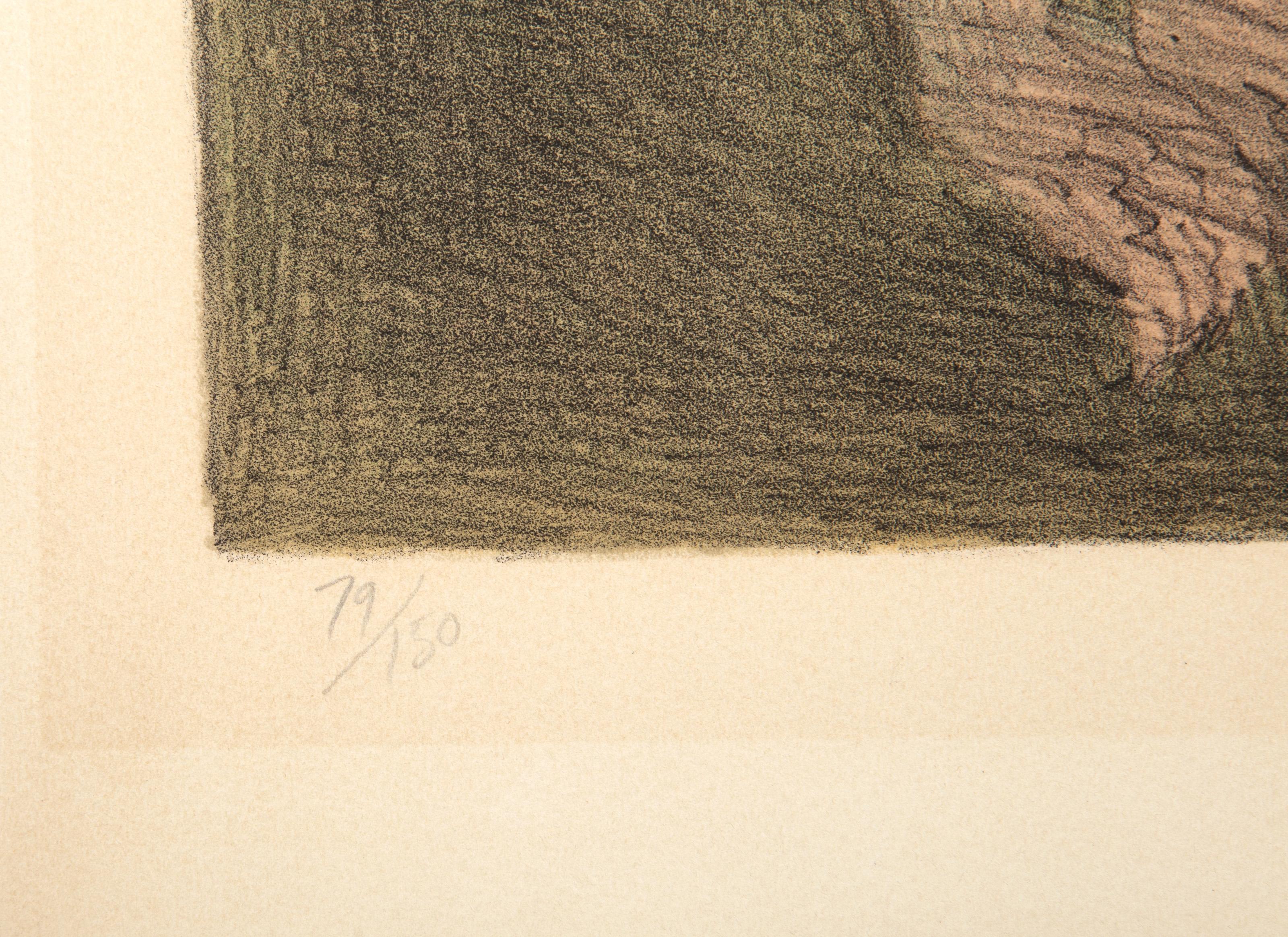 Akt mit Dämonen, surrealistische signierte Lithographie von Raphael Soyer im Angebot 2