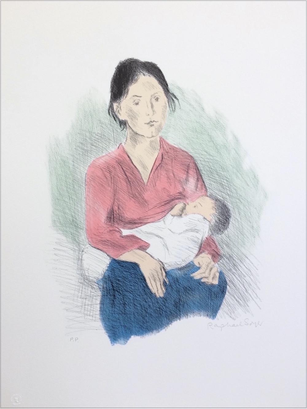 breastfeeding drawing with color