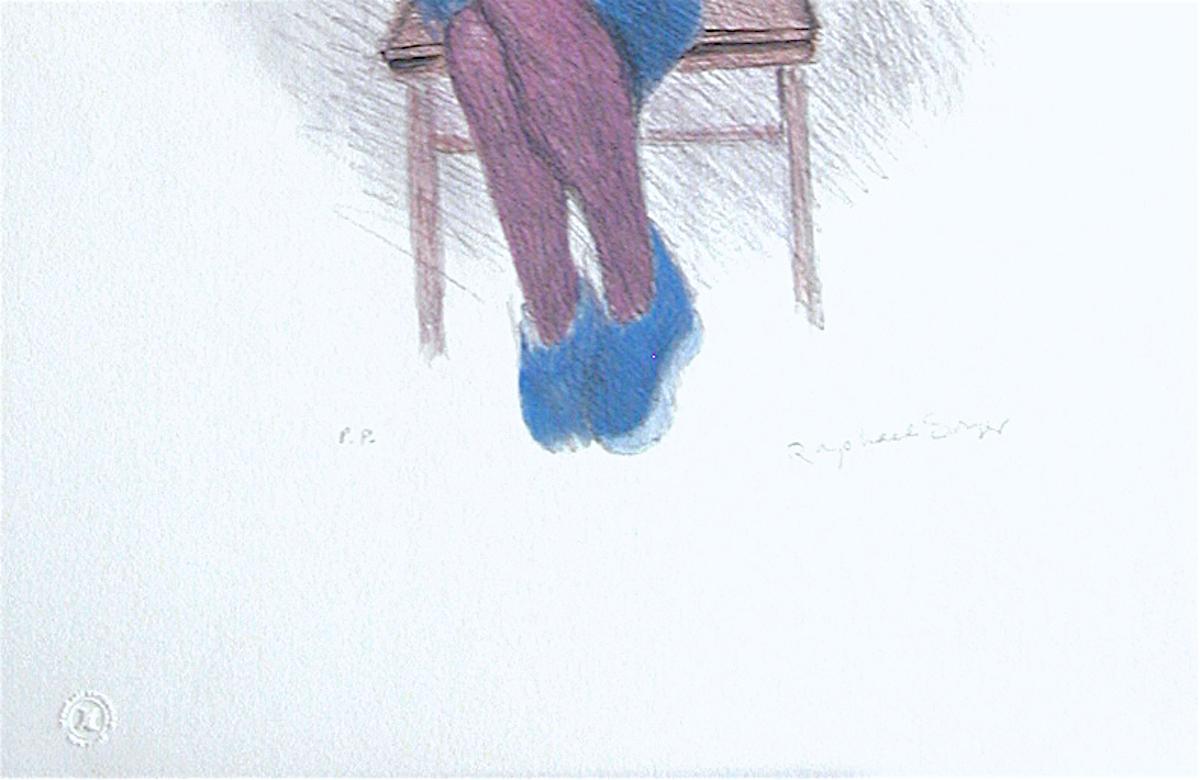MADRE ENFERMERA, Litografía firmada, Maternidad, Realismo social, Arte de la lactancia materna en venta 2
