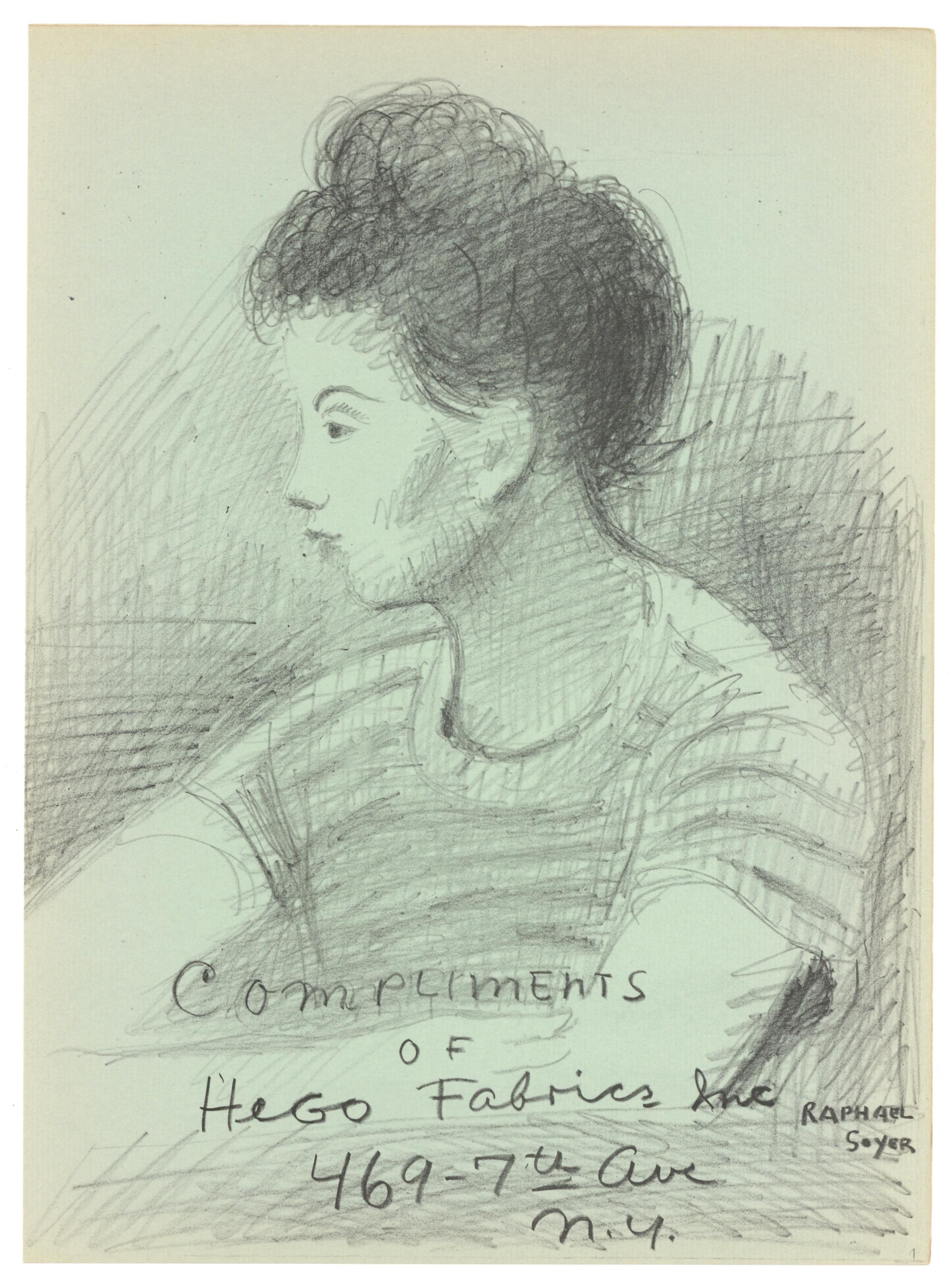 litografia originale - Print di Raphael Soyer
