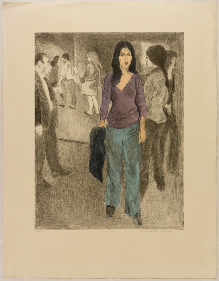 Raphael Soyer Figurative Print - Passing By