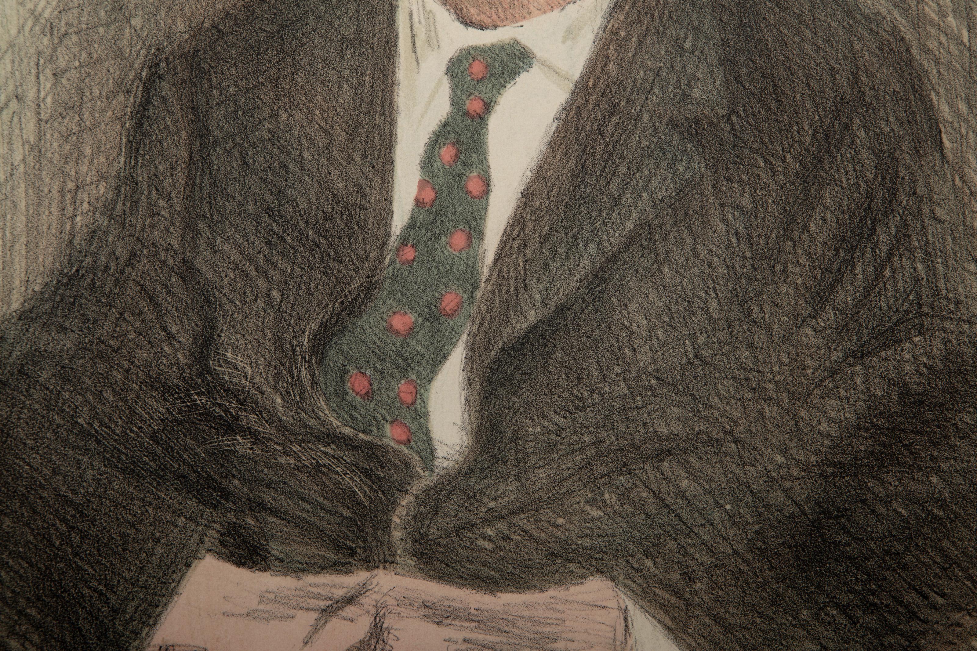 Raphael Soyer, Russian/American (1899 - 1987) -  Portrait of Isaac. Year: 1970, Medium: Lithograph, signed and numbered in pencil, Edition: 71/150, Size: 26 x 19 in. (66.04 x 48.26 cm), Publisher: Touchstone Publishers, NY 