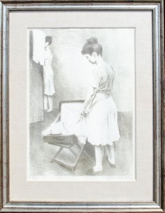 Raphael Soyer "Woman With Her Suitcase" Litho, c. 1950