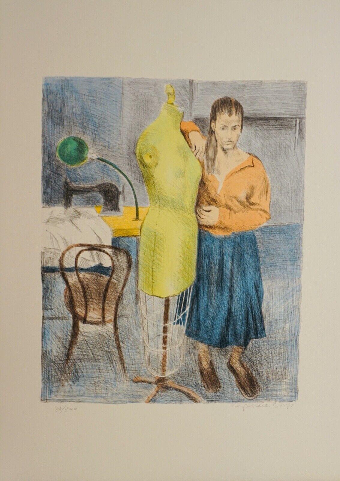 Seamstress 1 - Contemporary Print by Raphael Soyer