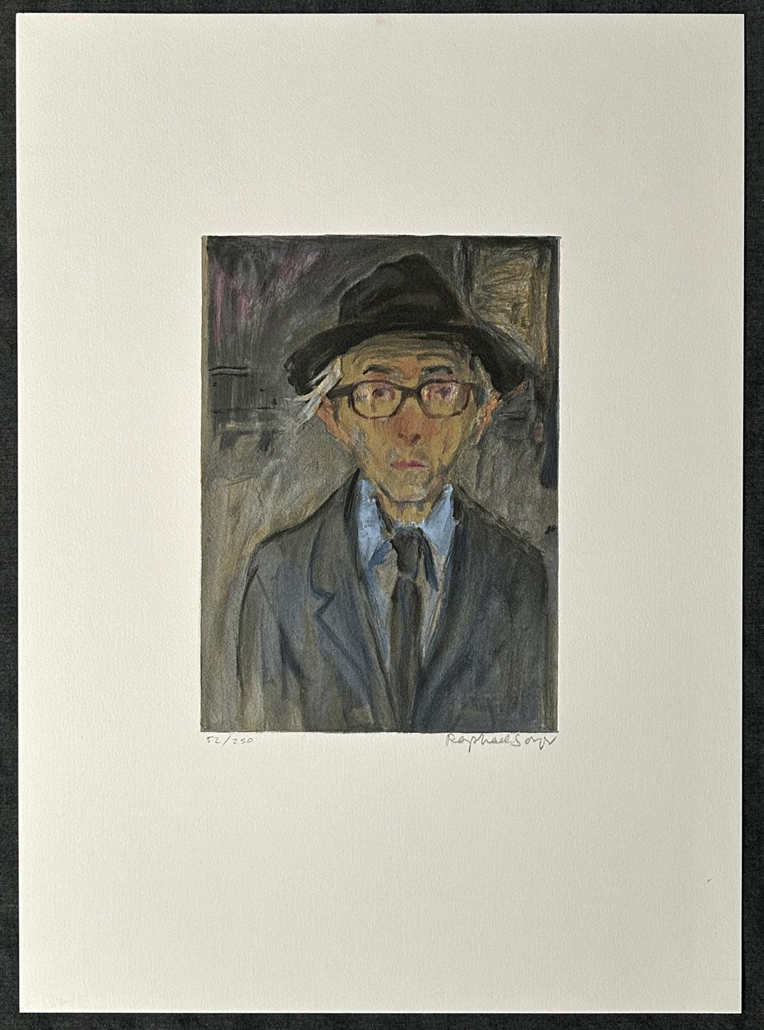 Self Portrait 1980 Signed Limited Edition Lithograph - Beige Portrait Print by Raphael Soyer