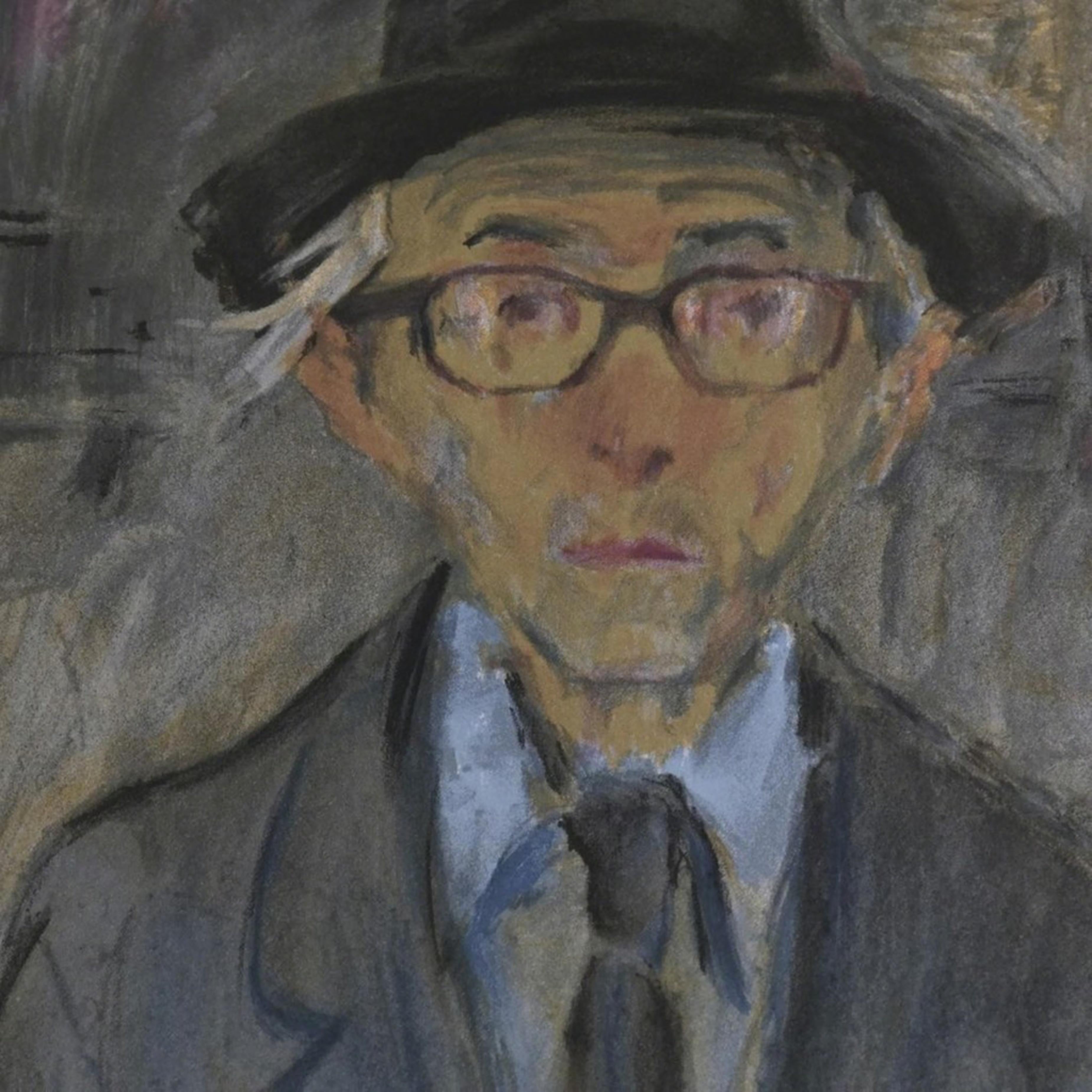 Raphael Soyer
Self-Portrait, 1980
Litografia su carta intelata
Firmato a mano dall'artista, firmato a matita e numerato 7/250 sul fronte Intitolato 