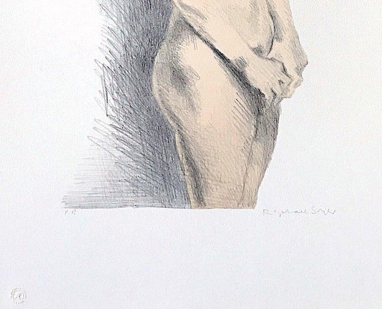 STANDING NUDE Hand Drawn Lithograph, Classic Female Nude - Realist Print by Raphael Soyer