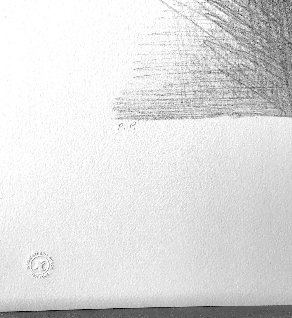 STANDING NUDE Litografia firmata, ritratto realista di una giovane donna, disegno di una figura in vendita 1