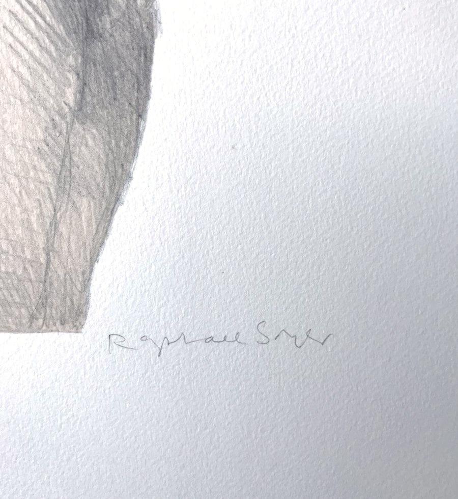 STANDING NUDE Litografia firmata, ritratto realista di una giovane donna, disegno di una figura in vendita 2