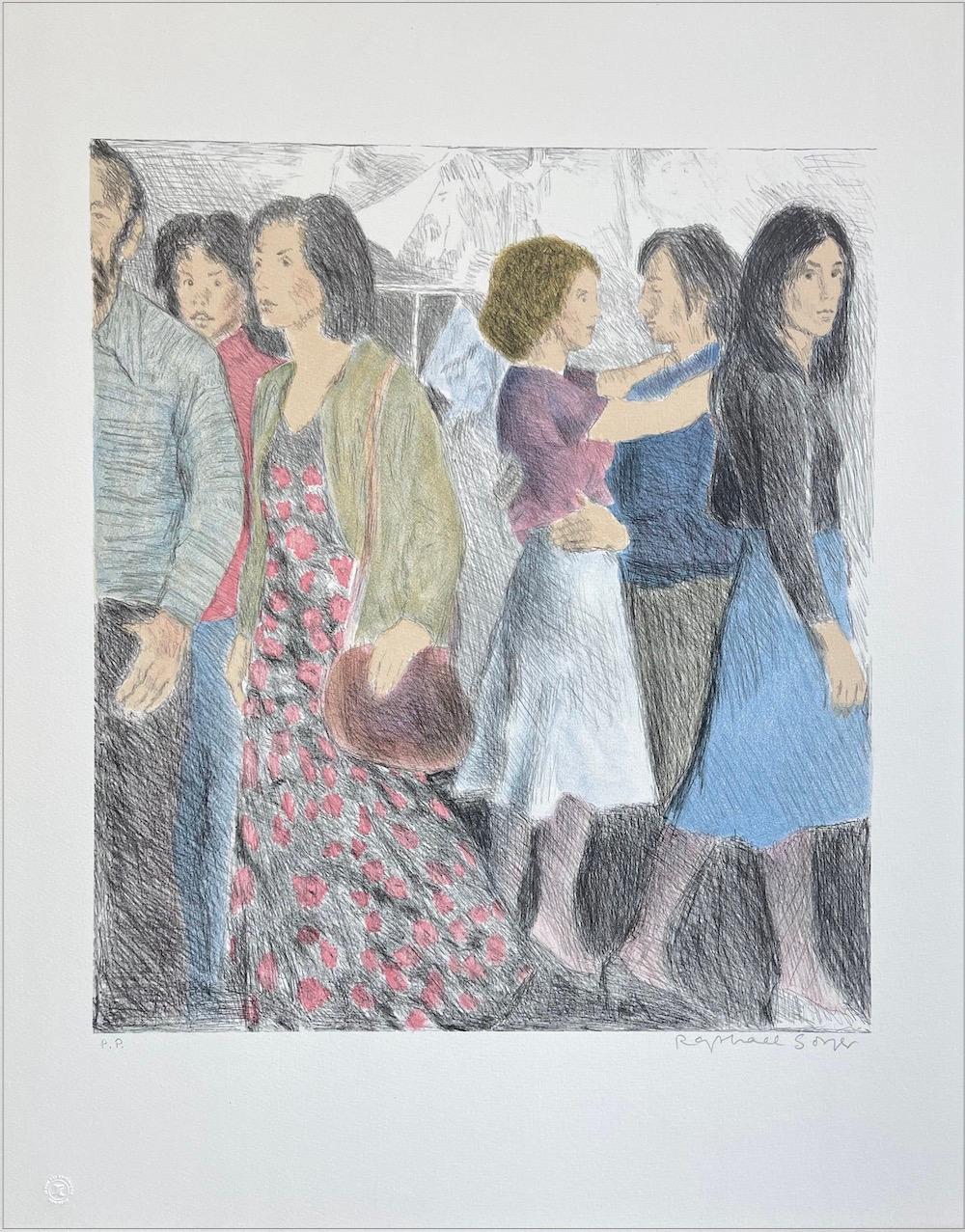 STREET SCENE, NYC Crowd, es una litografía original dibujada a mano por Raphael Soyer, el célebre pintor, dibujante y grabador realista estadounidense de origen ruso. Impreso mediante técnicas tradicionales de grabado litográfico en papel de archivo