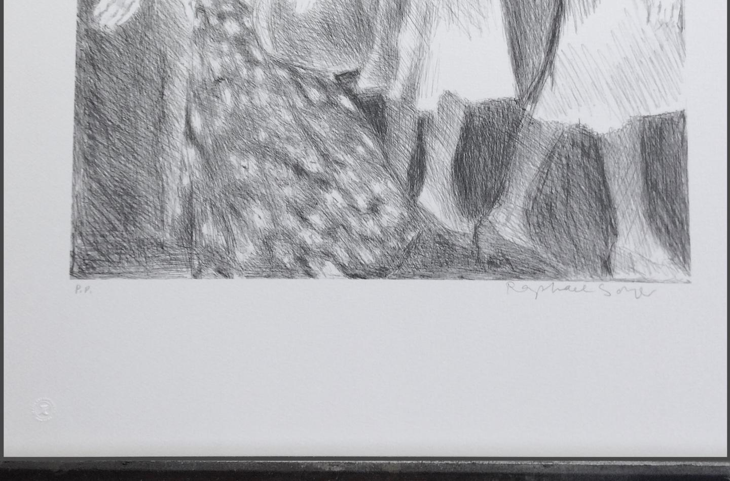 STREET SCENE Litografía firmada, NYC Crowd Portrait Pencil Drawing, A-Line Skirts en venta 2