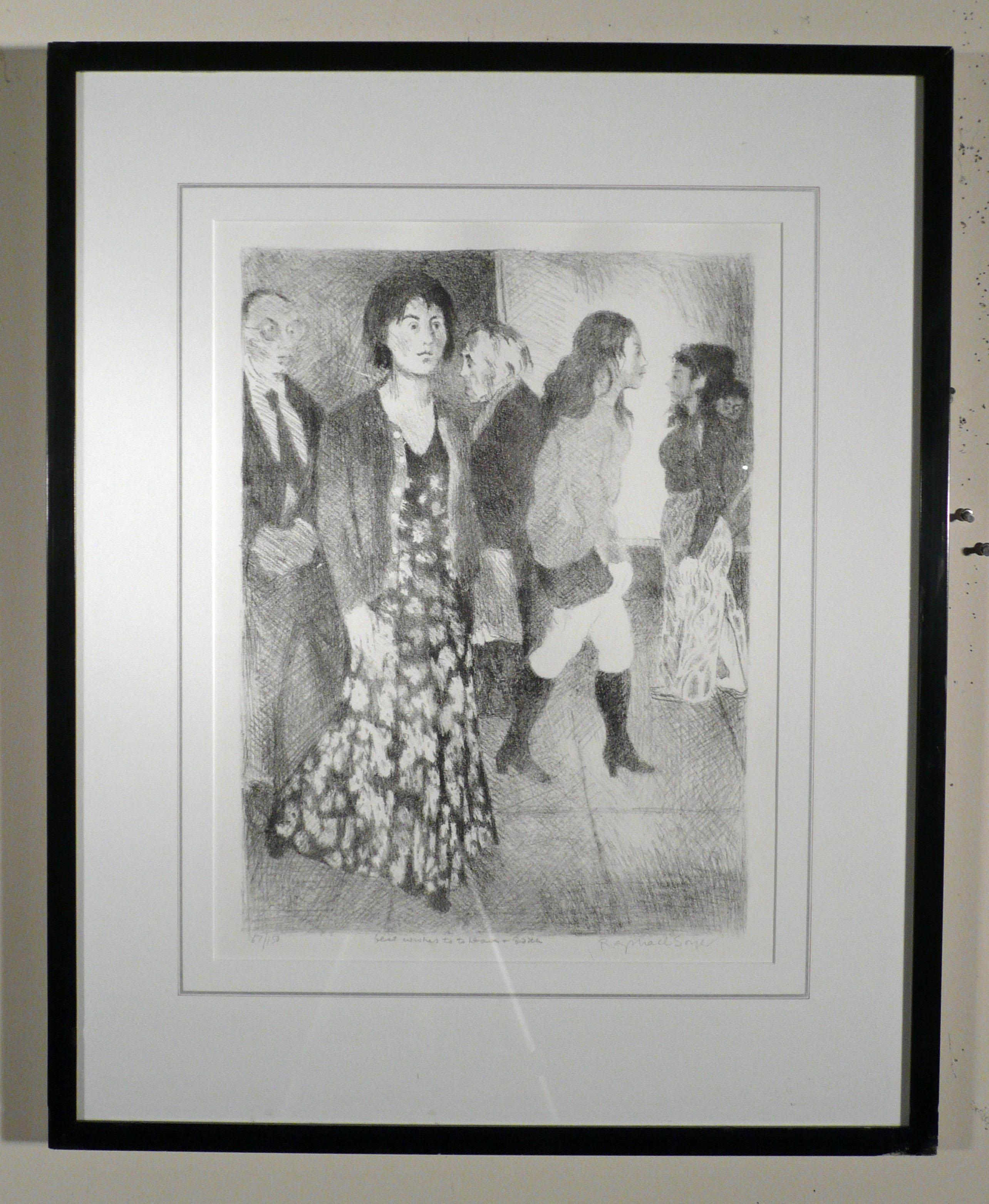 STREET SCENE WITH MOSES SOYER - Print by Raphael Soyer
