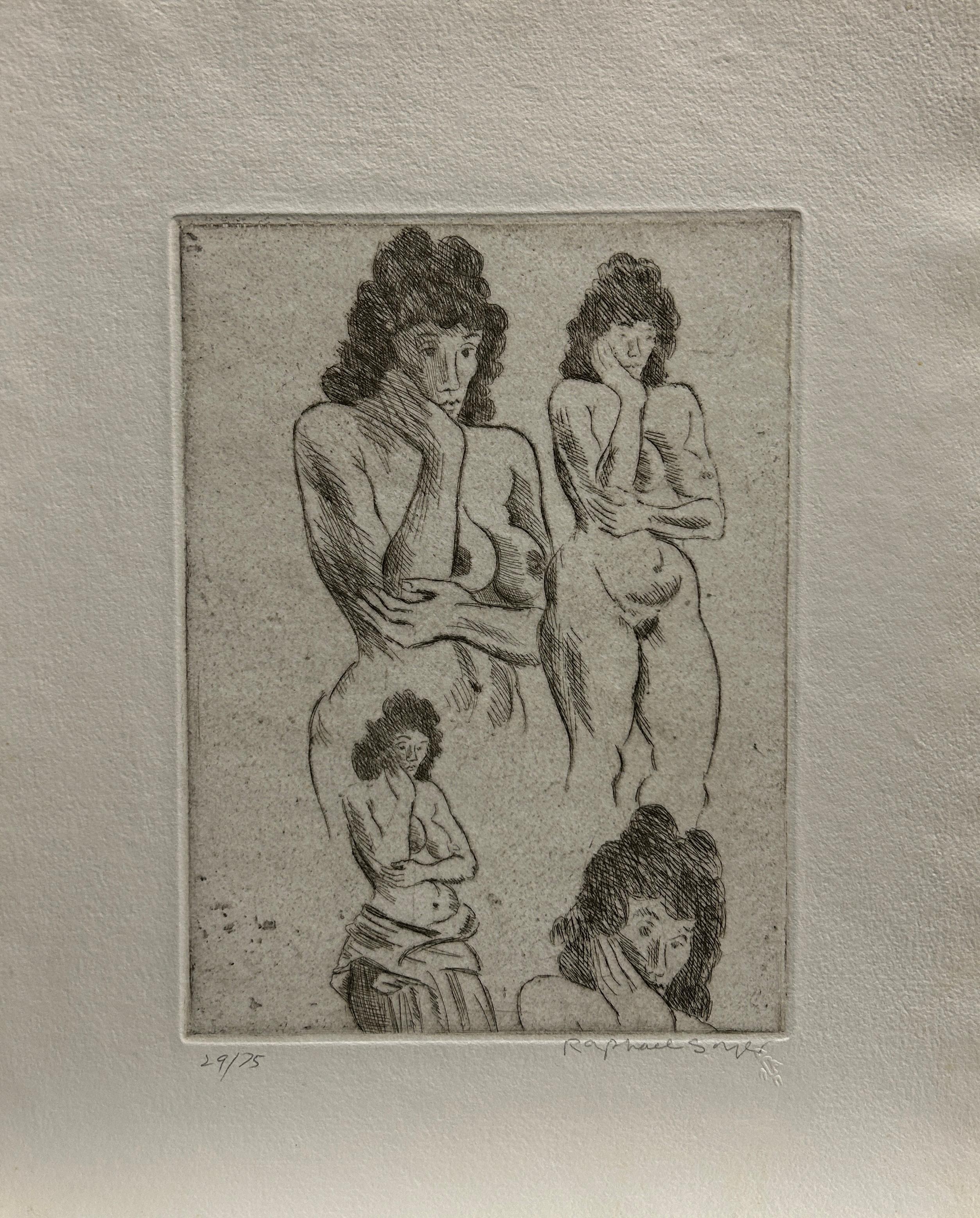 Raphael Soyer Nude Print - Study I