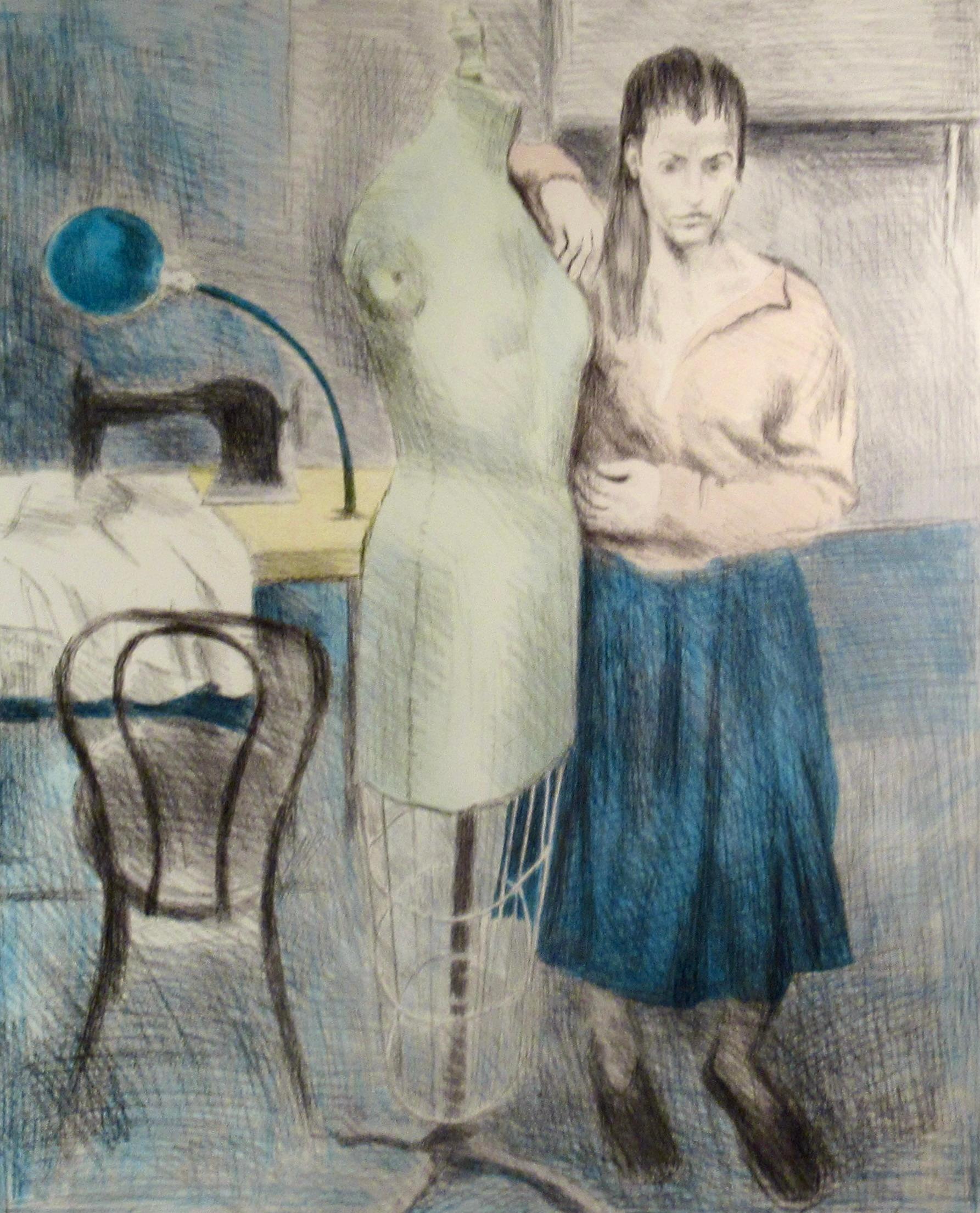 The Seamstress II (Amerikanischer Realismus), Print, von Raphael Soyer