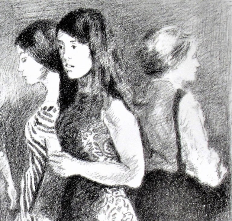 Artist:   Raphael Soyer (Russian, American, 1899-1987)
Title:    Untitled,Street Scene II
Year:    Circa 1975
Medium:	Lithograph
Edition:	Numbered 94/200 in pencil
Paper:	Wove
Image size:   18.5 x 15.25 inches
Sheet size:   25.5 x 22.5