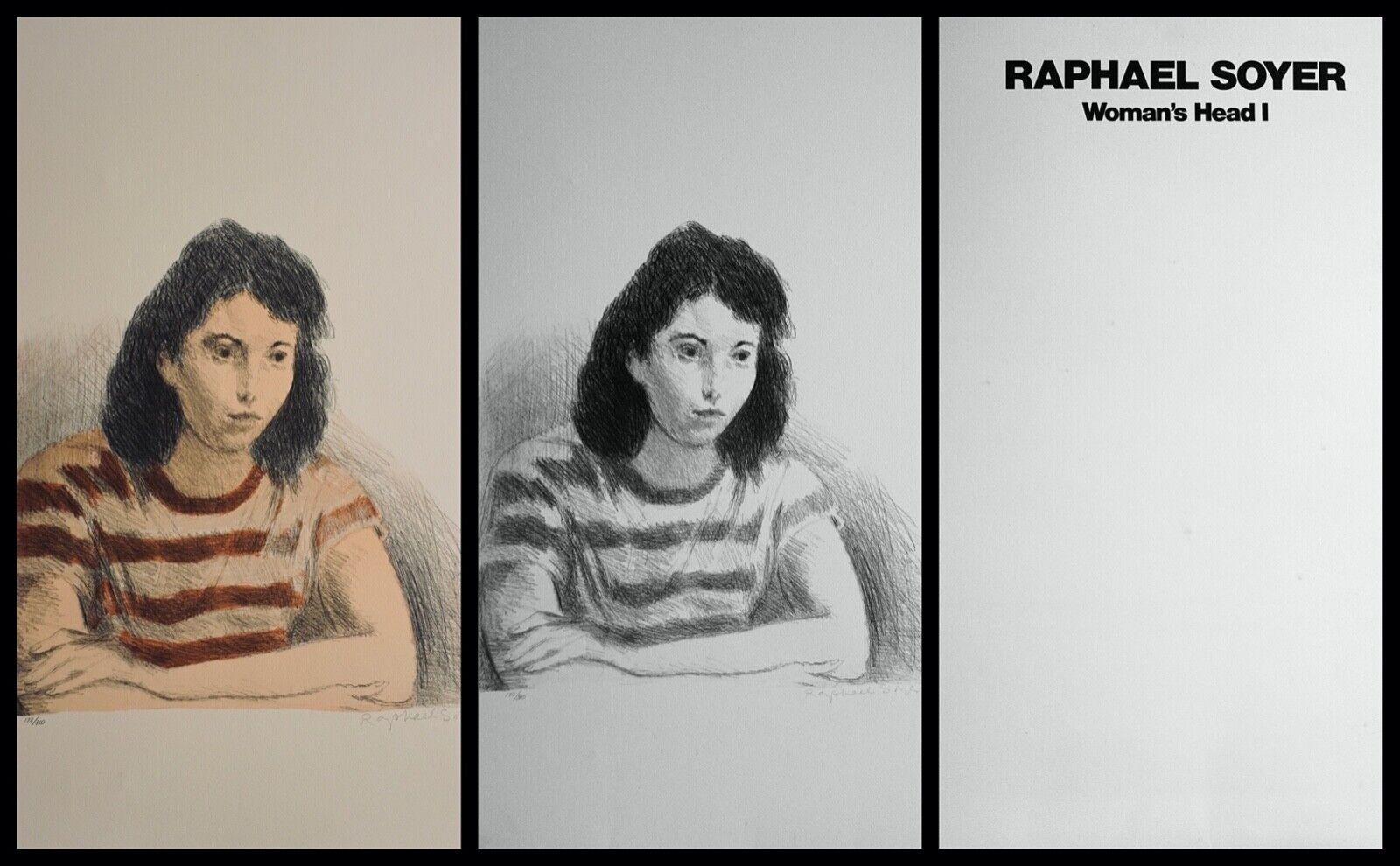 Raphael Soyer Portrait Print - Woman's Head Portfolio